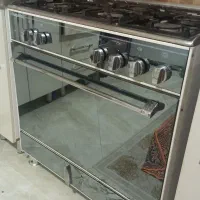 اجاق گاز ۵ شعله مگامکس طرح فر صفحه استیل در حدنو