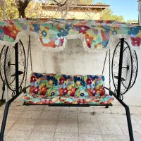 صندلی فلزی با میز و تاب در حد نو|صندلی و نیمکت|رباطکریم, پرندک|دیوار