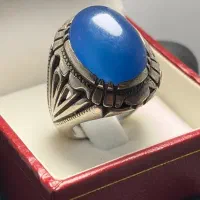 انگشتر نقره عقیق آبی
