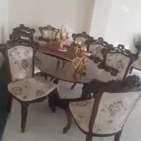 مبل سلطنتی ۹ نفره به همراه نهارخوری ۸ نفره|مبلمان خانگی و میز عسلی|قزوین, |دیوار