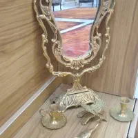 اینه وشمعدان برنز هندی عتیقه
