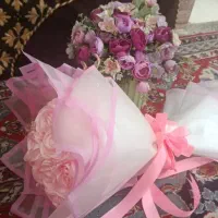 یه دسته گل عروس و یه باکس گل چند رنگ زیبا|گل مصنوعی|بوشهر, |دیوار