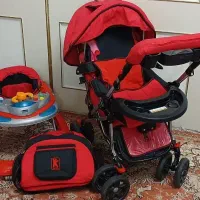 فروش ست کالسکه و روروئک و کیف در حد نو