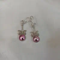 گوشواره ملیله نقره نگین گُلبهی سنتتیک کد ۵۵۱|جواهرات|اصفهان, مولوی|دیوار