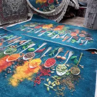 فرش آشپزخانه فرشینه ۱۲۰×۱۸۰ سایز طرح قاشق