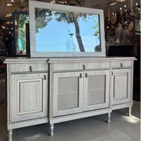 آینه و کنسول شمعدان حصیری ۴درب