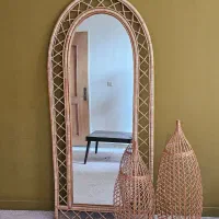 آینه چوبی حصیری