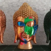 مجسمه سردیس بودا ورق طلا