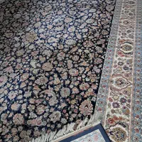 فرش۱۲متری۱۲۰۰شانه۳۶۰۰تراکم سورمه ای نقش افشان.