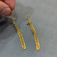 گوشواره پولکی طلا درحد نو|جواهرات|سقز, |دیوار