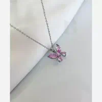 گردنبند استیل پروانه بنفش خوشگل