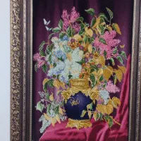 تابلو فرش دستباف تبریز طرح گل