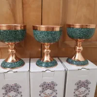 سه عدد سنگاب فیروزه کوبی ۱۶ سانتی