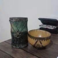 دوعدد ظرف تزعینی هندی و چینی قدیمی