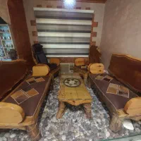 مبلمان چوبی روستیک چوب گردو