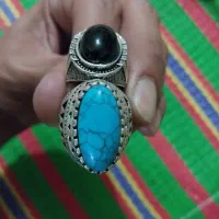 انگشتر نقره فیروزه عقیق اناری عقیق کبود|جواهرات|کوچصفهان, |دیوار