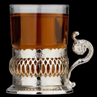 سرویس چایخوری برنجی سیلور با قندان