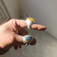 فروش ۲عددانگشترشجروعقیق آبدار کاره دست