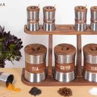 سرویس پاسماوری 9پارچه استیل درب چوب برلین