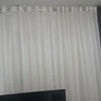 دوعددپرده بادوتادکوری رنگ طوسی|پرده، رانر، رومیزی|رشت, حمیدیان|دیوار