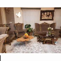 مبل استیل سلطنتی ۹ نفره با ناهار خوری ۸ نفره