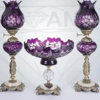 ست سه تیکه کریستال سنگ و برنز اصل
