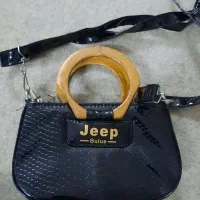 کیف ورنی دسته چوبی