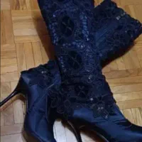 چکمه ساتن گیپور پولک دار   نو