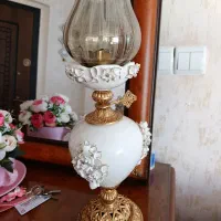 جفت شمعدانی سفید گلدار