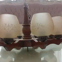 لوستر۸شاخه چوبی درحدنو|لوستر و چراغ آویز|کرج, شهرک فهمیده|دیوار