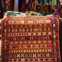 گلیم نفیس زرع و نیم دستباف پشم و ابریشم