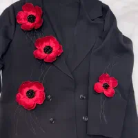 جواهر دوزی و ساخت انواع گلهای مخمل و ساتن روی لباس|لباس|پارس‌آباد, |دیوار