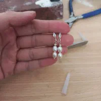 گوشواره نقره و مروارید پرورشی|جواهرات|کرمانشاه, |دیوار