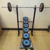 میز پرس 3 کاره با میله هالتر و 40 کیلو وزنه رکورد