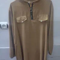 مانتو ابی ونخودی رنگه دوبار پوشیده شده زرشگیه نونو