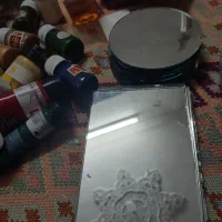 سفال خام رنگ اکرولیک و ترانسفر و آینه|صنایع دستی و سایر لوازم تزئینی|قم, شاه ابراهیم|دیوار