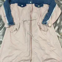 بافت و ست دامن و بارونی جین و کتان زنانه خارجی