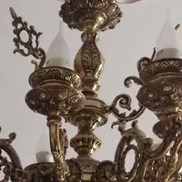 یک عدد لوستر برنزی ۱۰شاخه ، مجزا ، ۱۰شعله|لوستر و چراغ آویز|تهران, حکیمیه|دیوار