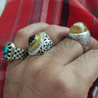 انگشترنقره عقیق باباقوری حدید فیروزه شاه مقصود|جواهرات|مشهد, الهیه|دیوار