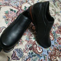 کفش مردانه مشکی چرم طبیعی تبریز یکبار پا خورده