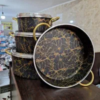 قابلمه طرح سنگ ماربل دو روگرانیت 7 و 14 پارچه|ظروف پخت‌وپز|قم, علی آباد سعدگان|دیوار