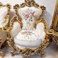 مبل ورق طلا ۹ نفره کم کار کلاف ملایر