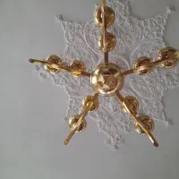 فروش فوری لوستر آب طلا رنگ ثابت و چراغ های لوکس