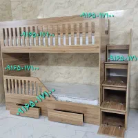 تخت دو طبقه کم جا چوب پویا