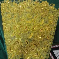 شلوار ب گل پفی با گلابتون وپولک اصل