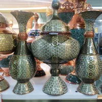 شکلات خوری و گلدان مس و پرداز اصفهان|صنایع دستی و سایر لوازم تزئینی|تهران, جنت‌آباد مرکزی|دیوار