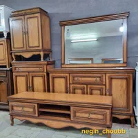 ست آینه کنسول / میز تلویزیون /جاکفشی سفید چوبی|بوفه، ویترین، کنسول|مشهد, طلاب|دیوار