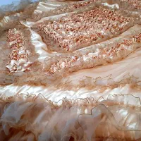 روتختی دو نفره حریر طلایی رنگ