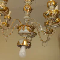 لوستر قدیمی و نقاشی کاردست عتیقه