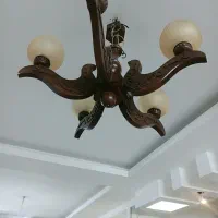 لوستر ۵ شاخه چوبی